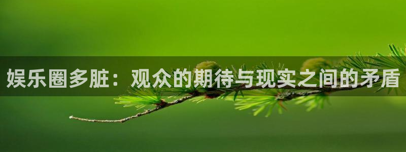 益达娱乐网站平台登录：娱乐圈多脏：观众的期待与现实之间的矛盾